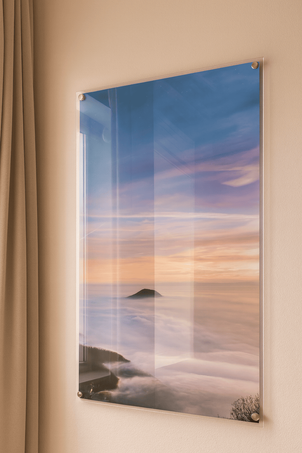 منظر شروق باستيل على أكريليك لماع